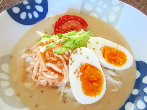 ピリ辛大根の冷やし豆乳そうめん